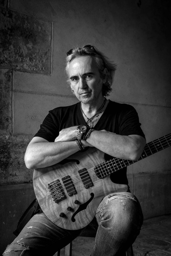 Daniel Diaz with Drake custom bass guitar
